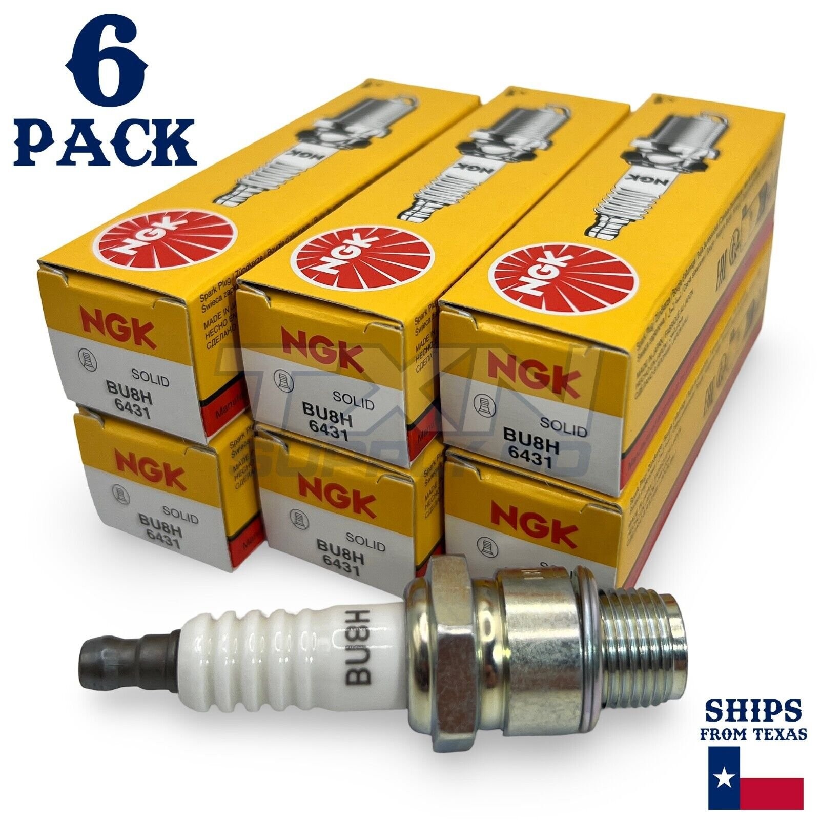6 Spark Plugs NGK Standard Non-Resistor OEM BU8H/6431