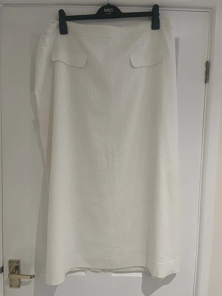 Jupe Marks And Spencer Femme – Style Peasant – Ivoire – Taille 8 (38) – Midi – Occasion