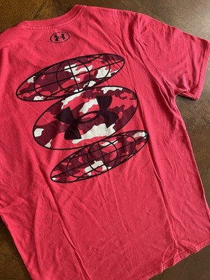 Under Armour Global Atlas Logo T-shirt Double Sided Men s large ~Red~