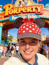 Disney Parks Minnie Mouse Ears Baseball Cap Red Polka Dot Bow Youth WDW Snapback