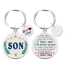 Son Gifts Birthday Keychain from Mom Dad, to My Son Drive Safe I Love You Ideas
