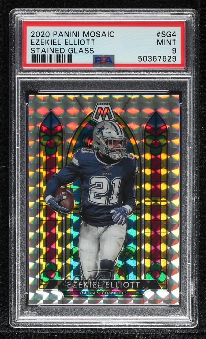 2020 Panini Mosaic Stained Glass Ezekiel Elliott #SG4 PSA 9 MINT 10vb
