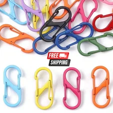 5pcs Dual Spring Carabiner Shaped Clips Reliable & Durable Keychain Alloy Hooks