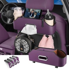 Car Back Seat Organizer with 2 Drink Cup Holder - Tissue Box and Storage Box ...