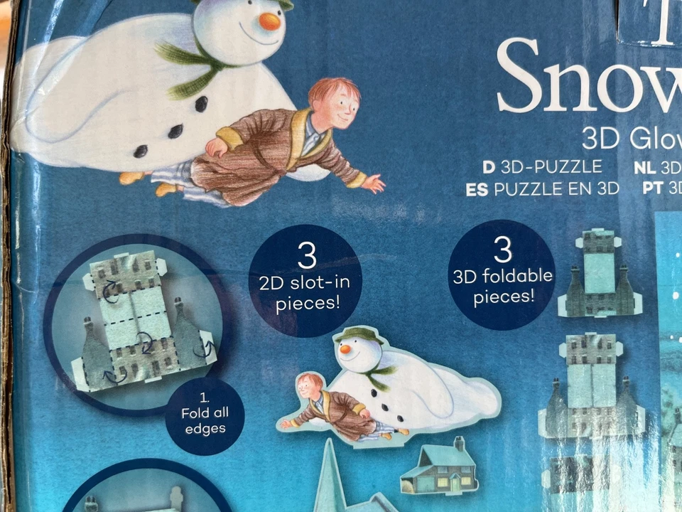Children's 3D Glow In Dark The Snowman Construction Puzzle Jigsaw and dvd movie - Image 3 of 4