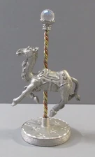 1984 Spoontiques Pewter Carousel "Camel" with Crystal Orb on Pole Figure #574
