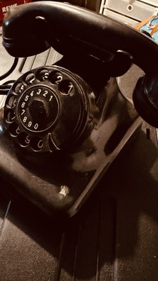 ORIGINAL ALTES POST W48 TELEFON WÄHLSCHEIBE BAKELIT SCHWARZ POST W48 1962 VINTAG