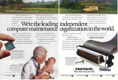 1988 Bell Atlantic Leading Independent Computer Maintenance Vtg Print Ad/Poster