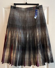 Vintage Pendleton Chateau Bordeaux Pleated Reversible Wool skirt USA New NWT