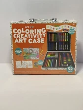 Art 101 Coloring Creativity Art Wood Case Art Set 52 Pieces Traveling Kit
