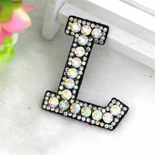 A-Z Letter Rhinestone Patch Iron-on Patches Garment Applique Clothing Stickers - Picture 21 of 35