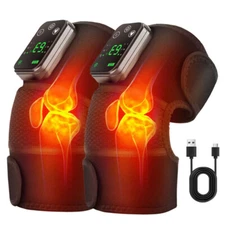 Electric Heated Vibration Knee Massager Brace Wrap Shoulder Massage Pain Relief