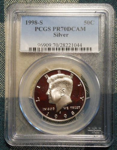 Demi-dollar argent Kennedy 90% 1998-S - PCGS PR70DCAM
