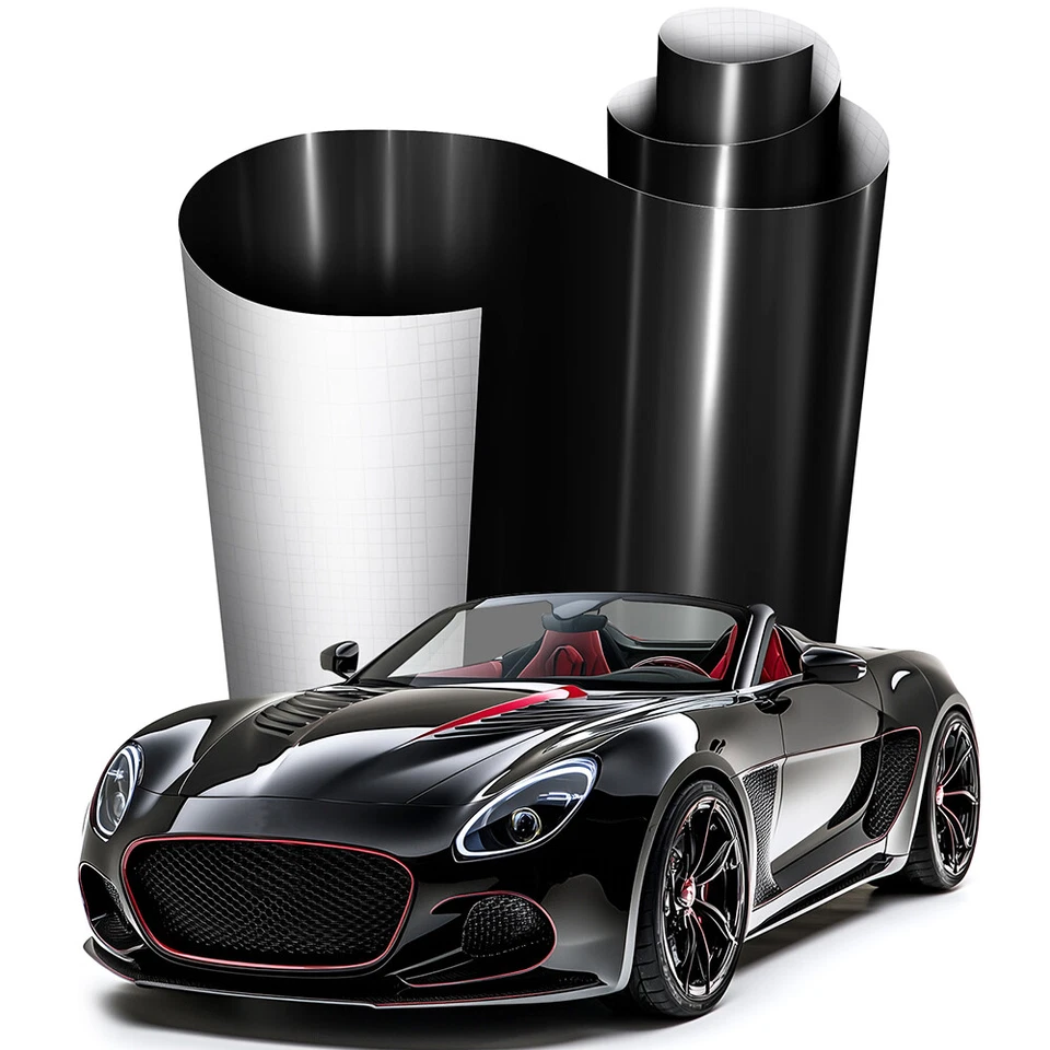 光泽黑色乙烯基汽车包装纸卷膜贴纸贴花纸适用于梅赛德斯-奔驰 — 第 2/4 张图片