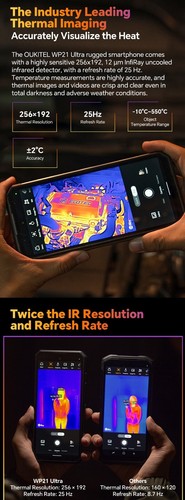 Oukitel WP21 Ultra 6.78" 12/256GB InfiRay Thermal Camera 9800mAh Rugged By FedEx - Picture 5 of 7