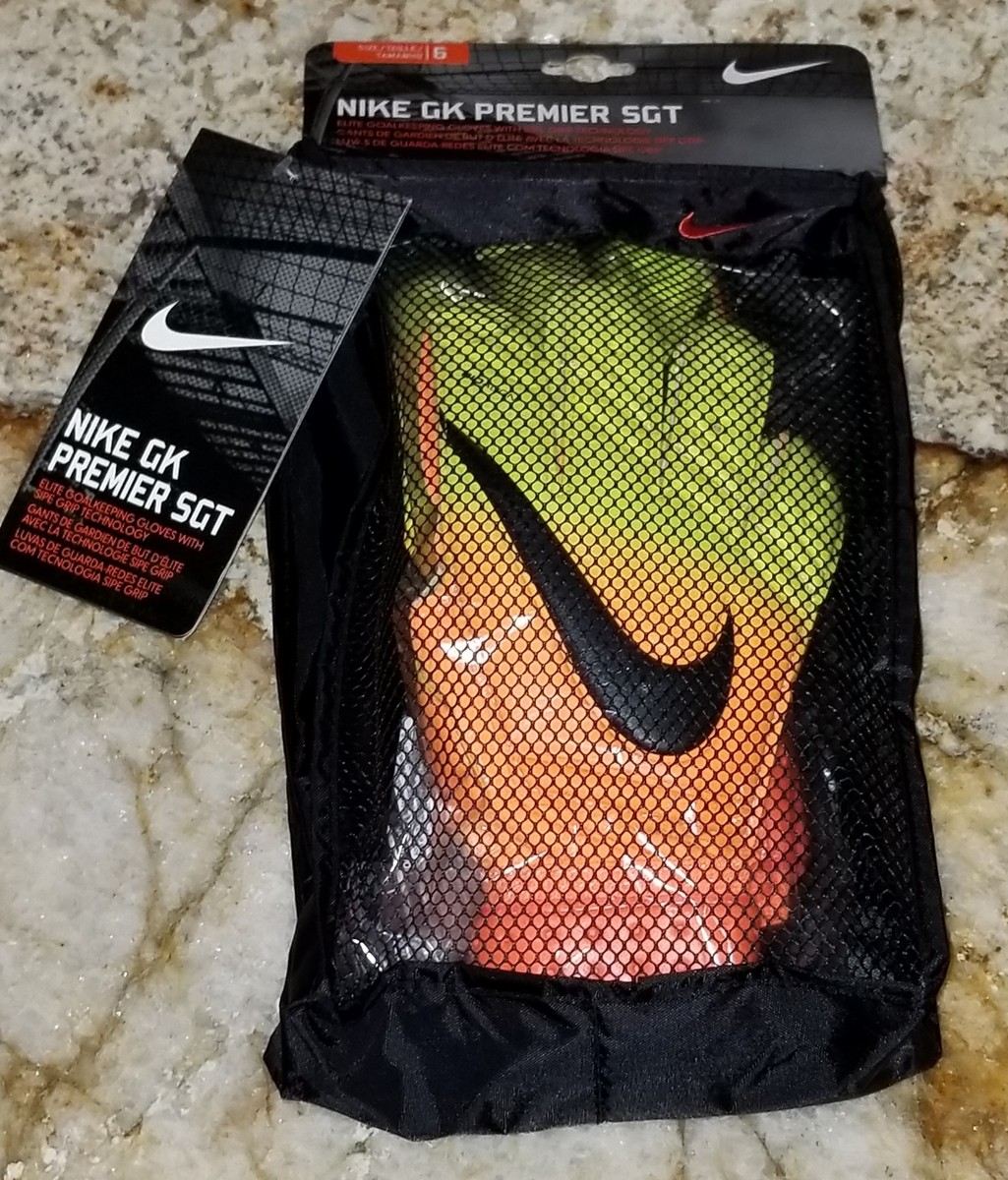 NIKE GK Premier SGT Citrus Orange Volt Goalkeeper Gloves NEW Mens