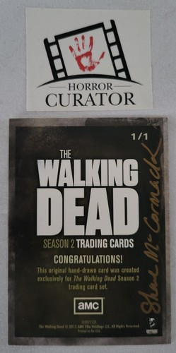 Walking Dead Season 2 Zombies Sketch Trading Card Cryptozoic '12 Shane McCormack - Picture 2 of 3