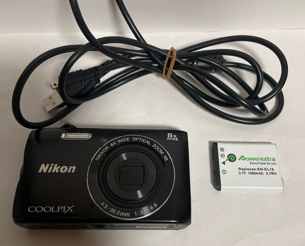 3873 Nikon COOLPIX A300 ブラック デジカメ Nikon COOLPIX A300 Black 20.0MP 8x Zoom Wifi Digital Camera