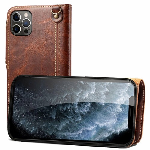 For iPhone 16e Pro Max 15 14 13 12 11 Real Cowhide Leather Flip Wallet Card Case - Picture 33 of 39