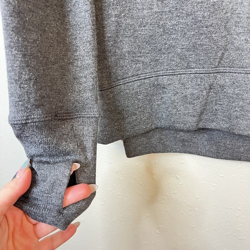 ATHLETA Coaster Luxe Fleece Women’s V-Neck Charcoal Sweatshirt Size Small NEW - Picture 8 of 12