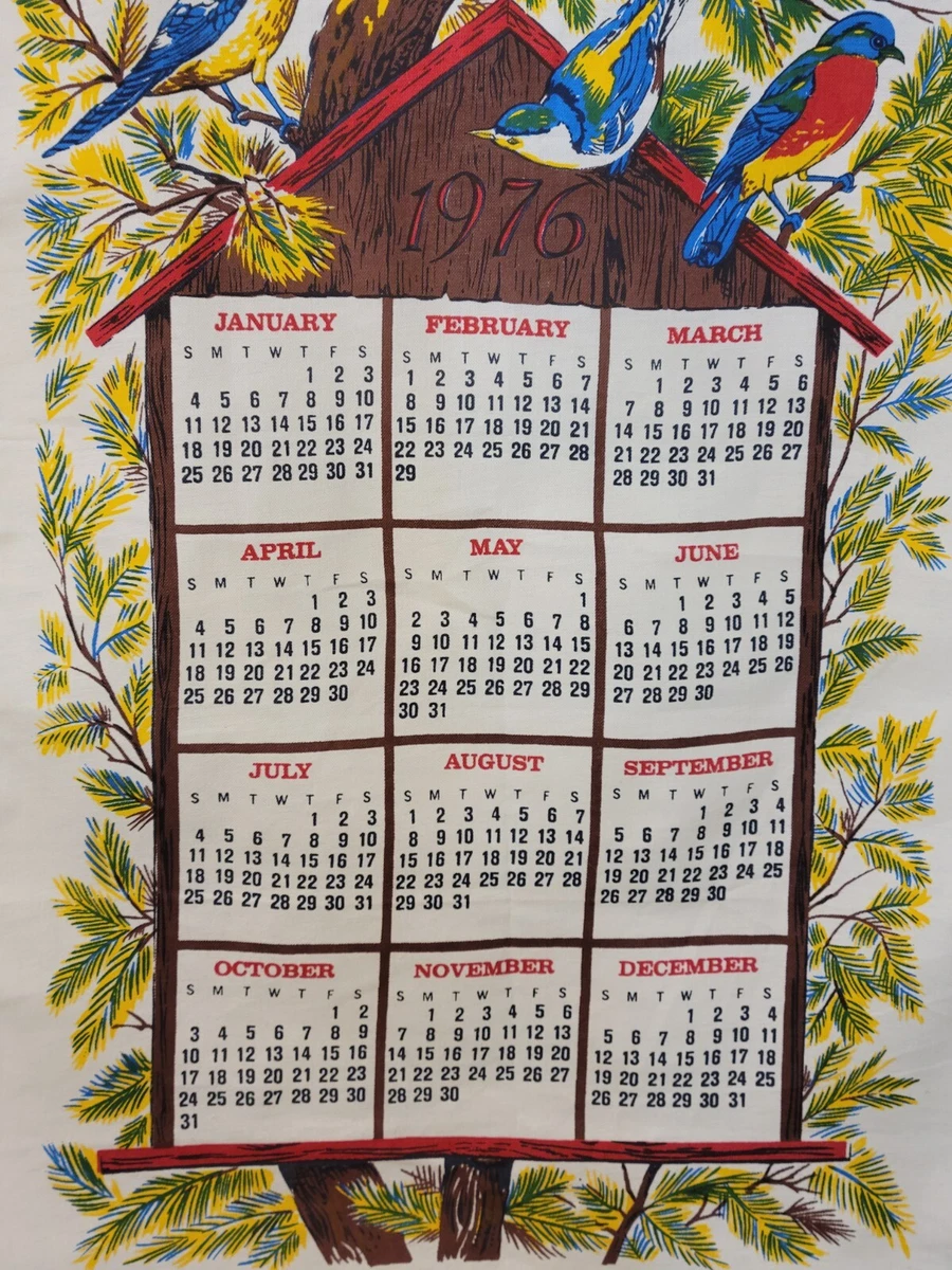 1976 Cloth Calendar | eBay