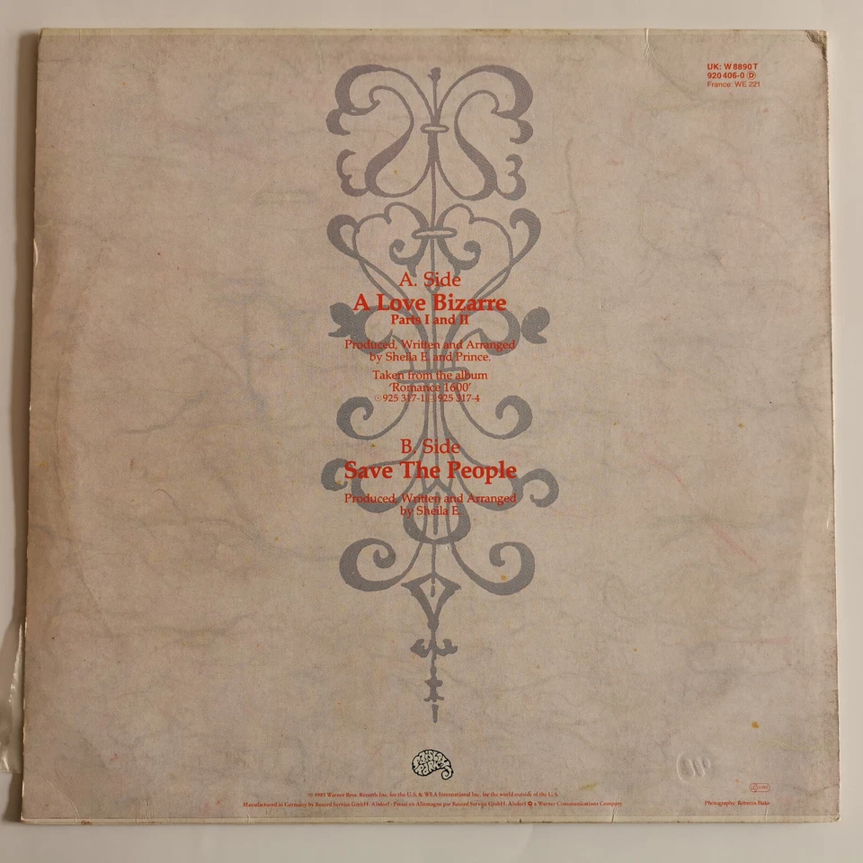 Sheila E. – A Love Bizarre - Vinyle, 12", 45 RPM, Single, Stereo -1985 - VG+/VG+ - Photo 2/4