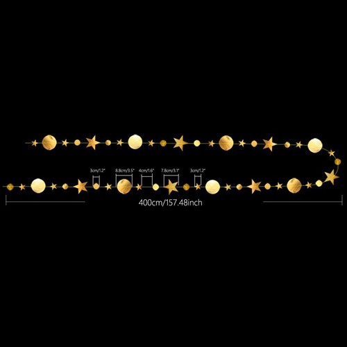 3x 4m Glitter Star Garland Banner Xmas Birthday Party Kids Bedroom Hanging Decor - Picture 61 of 61