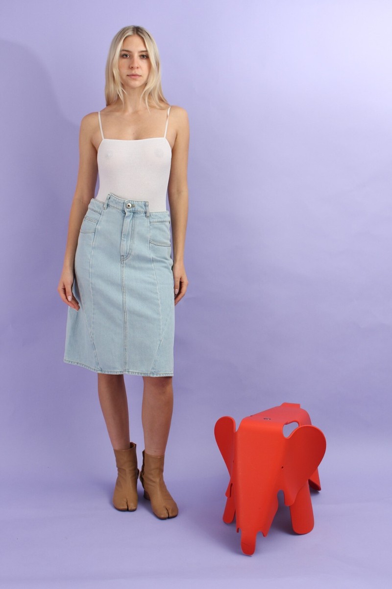 スカート MAISON MARGIELA Women Skirts S51MI0006S30383 961 Blue Maison Margiela: Women's Anonymity of the Lining Denim Skirt