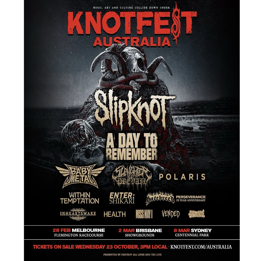 Knotfest in Australia 2025 パーカー slipknot Poster Slipknot Knotfest Australia 2025 Poster, gift for