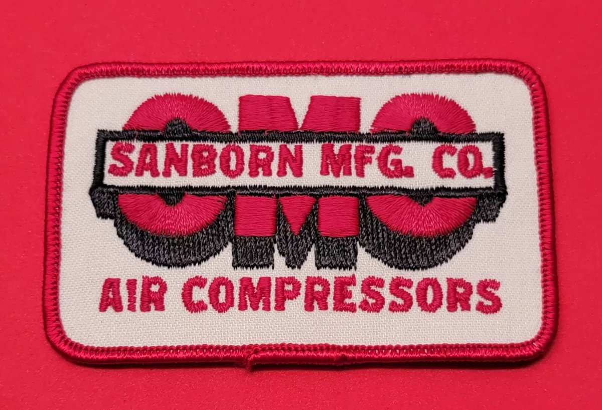 SANBORN MANUFACTURING CO. AIR COMPRESSORS BADGE SMC PATCH VINTAGE