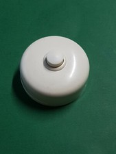 Klingelknopf wei&szlig; rund DDR Plastik Kunststoff Klingelschalter Klingel