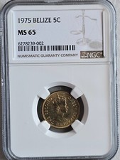 Belize 5 Cents 1975 NGC MS 65