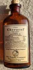 CHERACOL CODEINE, UPJOHN Co., Original Empty Bottle 1920s RARE Paper Label