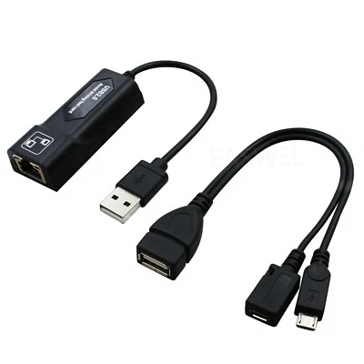 LAN Ethernet Rj45 Connector OTG USB Adapter Cable for Amazon Fire Stick 2nd