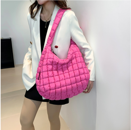 Damen gesteppte Beuteltasche Tasche große Kapazität Crossbody Puffer leichte Schulter - Bild 8 von 35