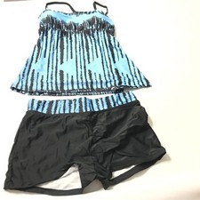 New 2 Pc Women Tankini Bottom Set Black Swimsuit Size 2XL Padded Beach Bathing