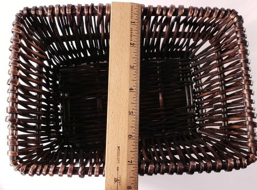 Set Of 2 Wicker Baskets 1 Oval Light; 1 Rectangle Dark - Picture 11 of 12