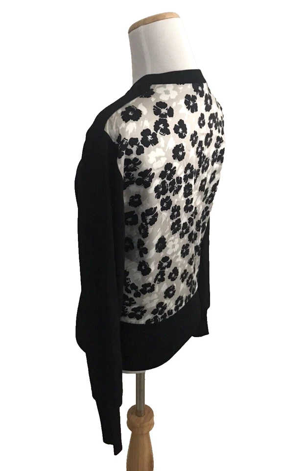 Suéter Ted Baker Cremallera Frontal S Delantero Negro Sólido + Blanco Negro Floral Combo Trasero Foto 3 de 4