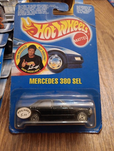 Hot Wheels Mercedes 380 SEL extranjero David Hasselhoff #9986 1990 negro (dañado) - Imagen 5 de 7