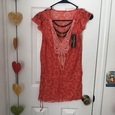 orange lace dress