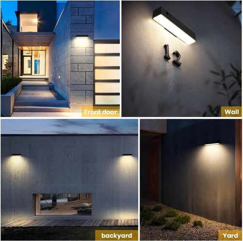 Solar Outdoor Wall Light Motion Sensor House Sign IP44 Waterproof 1000LM 4000K - Picture 4 of 8
