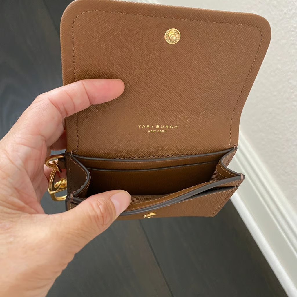 Tory Burch EMERSON FLAP CARD CASE Moose 157146, $160 | eBay