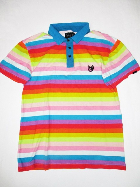 RARE Golf Wang Tyler the Creator Rainbow Polo Shirt | eBay