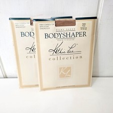 Kathie Lee Body Shaper Pantyhose Control Top Sandalfoot Nude Plus 2 Pkgs