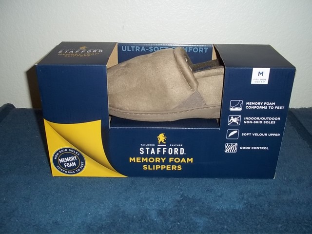 stafford slippers memory foam