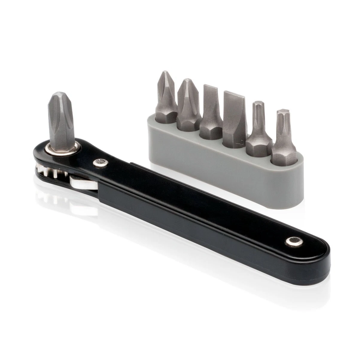 Mini Ratcheting Offset Screwdriver and Bit Set Pocket Size Close