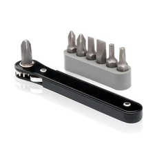 Mini Ratcheting Offset Screwdriver and Bit Set, Pocket Size Close-Q Neiko 03044A