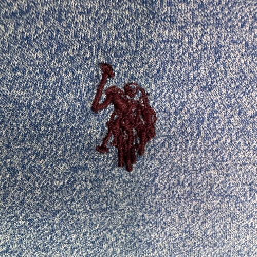 US Polo Assn XXL Blue Heather V-Neck T-Shirt Men’s 2XL Maroon Logo Lightweight - Picture 7 of 7