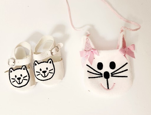 Adora, "Name Your Own  Baby" Cat Purse, Sandles White, Accessories for Dress Up