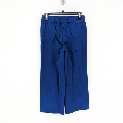 Pantalón Isaac Mizrahi Live Petite 24/7 elástico corto pierna ancha con botón azul talla 2P - Imagen 3 de 6